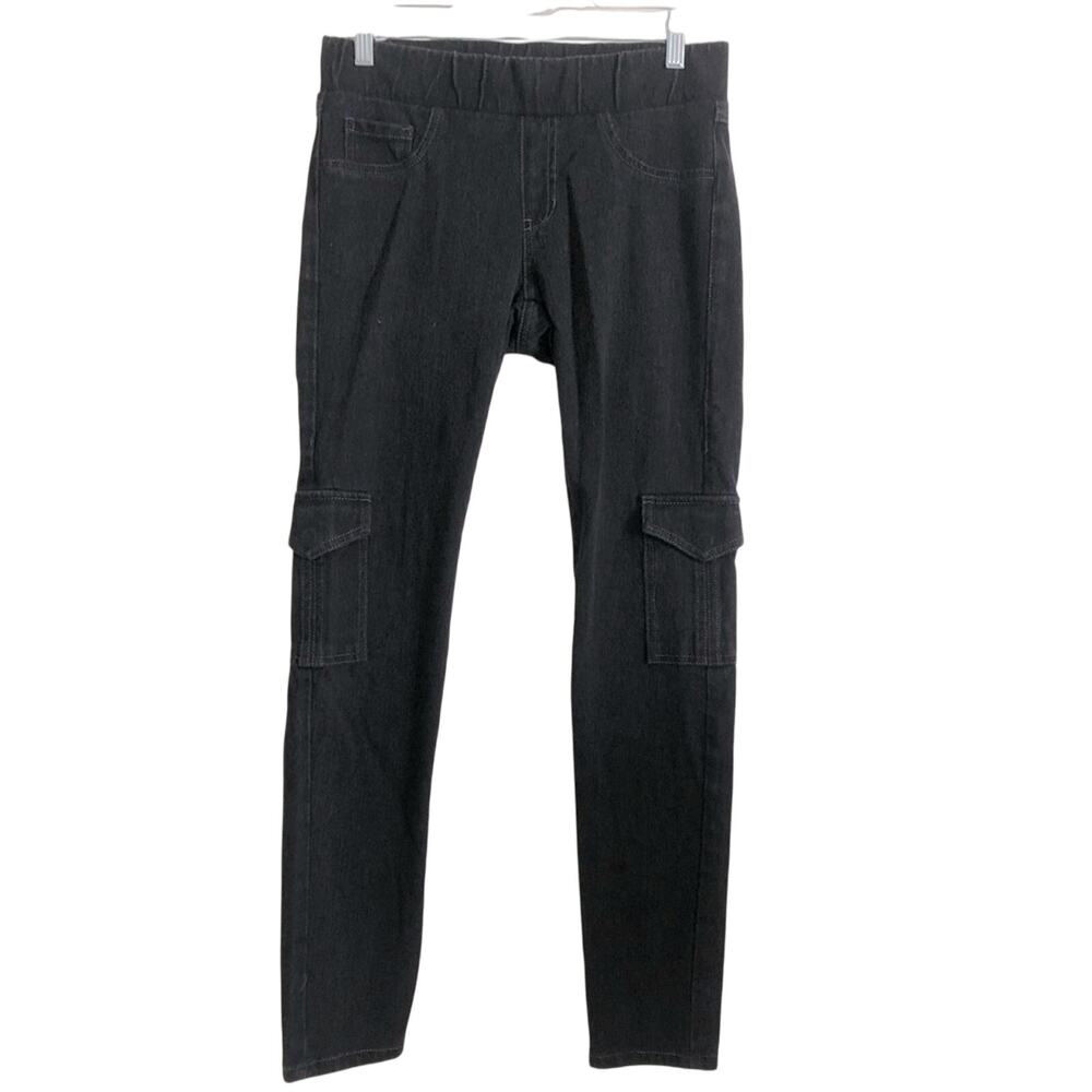 CAbi Jeans Skinny Leg Pull-On Stretch Black Cargo Pants